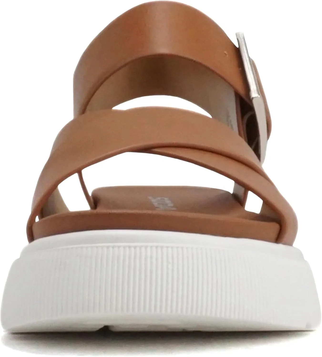 Soda “Carter” ~ Women Open Round Toe Crisscross Upper Lug Sole Platform Sandal with Adjustable Ankle Strap