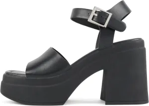 Soda Gelato ~ Women Square Toe Platform High Heel Notch Wedge Sandal
