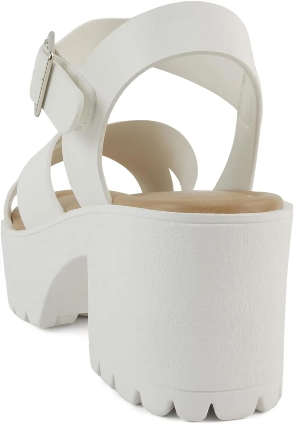 Soda “Joey” ~ Women Open Toe Criss Cross Strap Mid Heel Sandal with Adjustable Ankle Strap