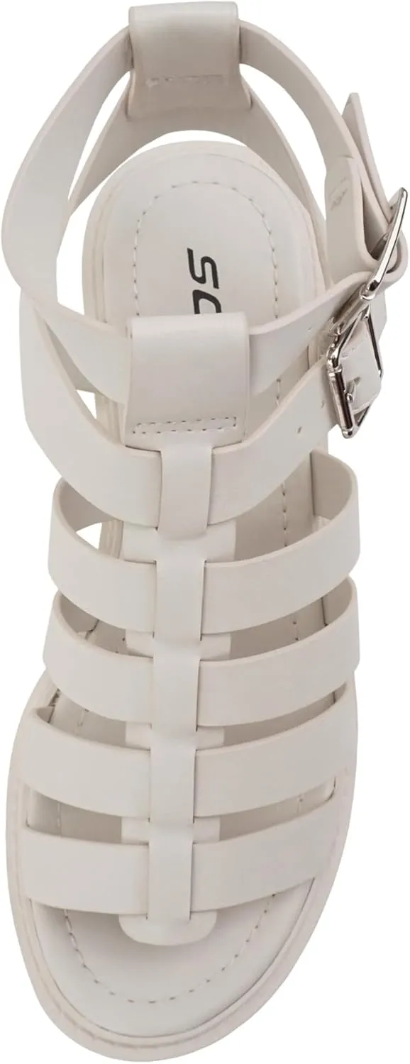 Soda “Rebirth” ~ Women Open Toe Fisherman Multi Strap Buckle Lug Sole Low Block Heeled Sandals