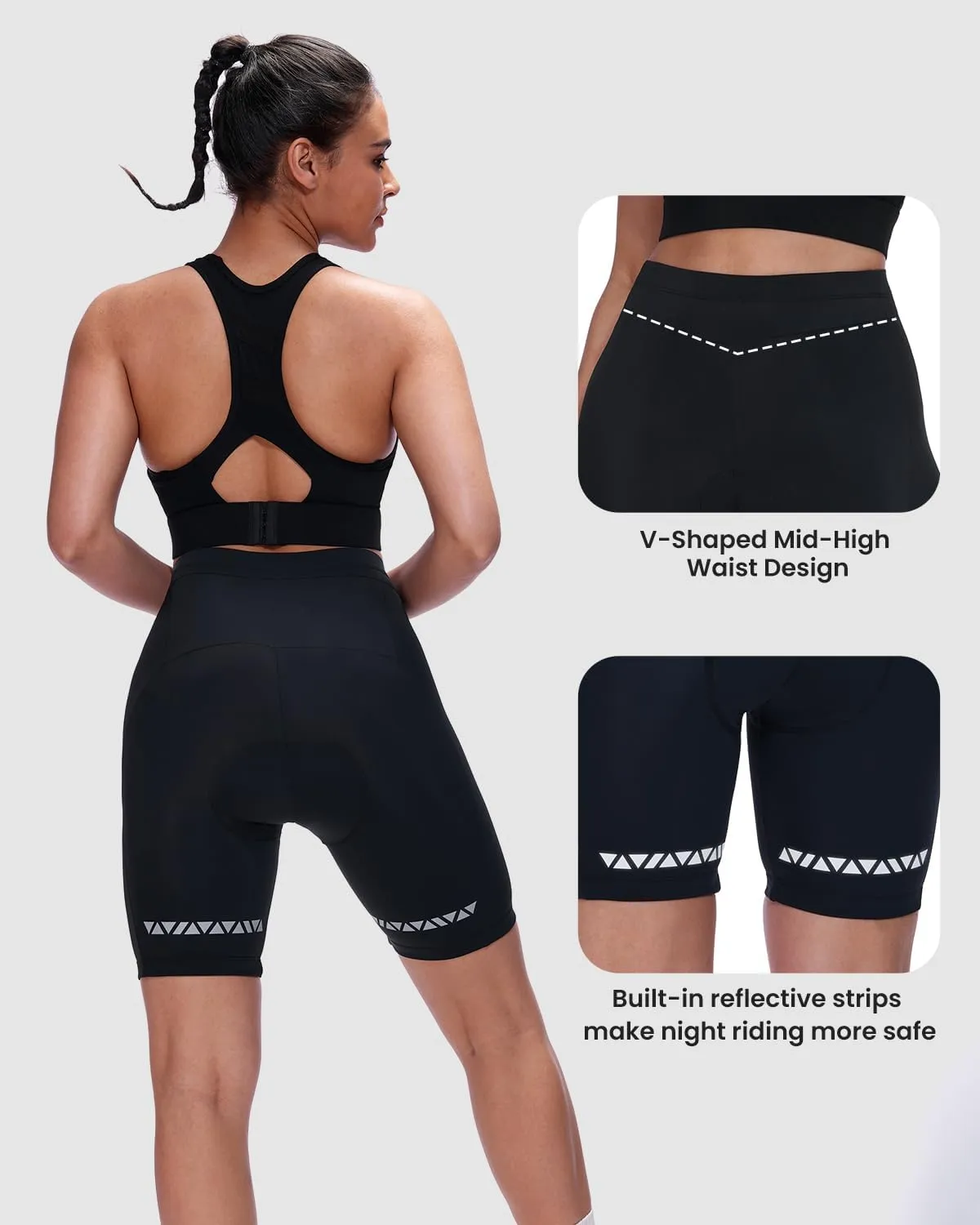 Sportneer Women Padded Bike Shorts - Bicycle Cycling Shorts for Womens Biking 4D Gel Padding for Mountain Bike and Road Bike
