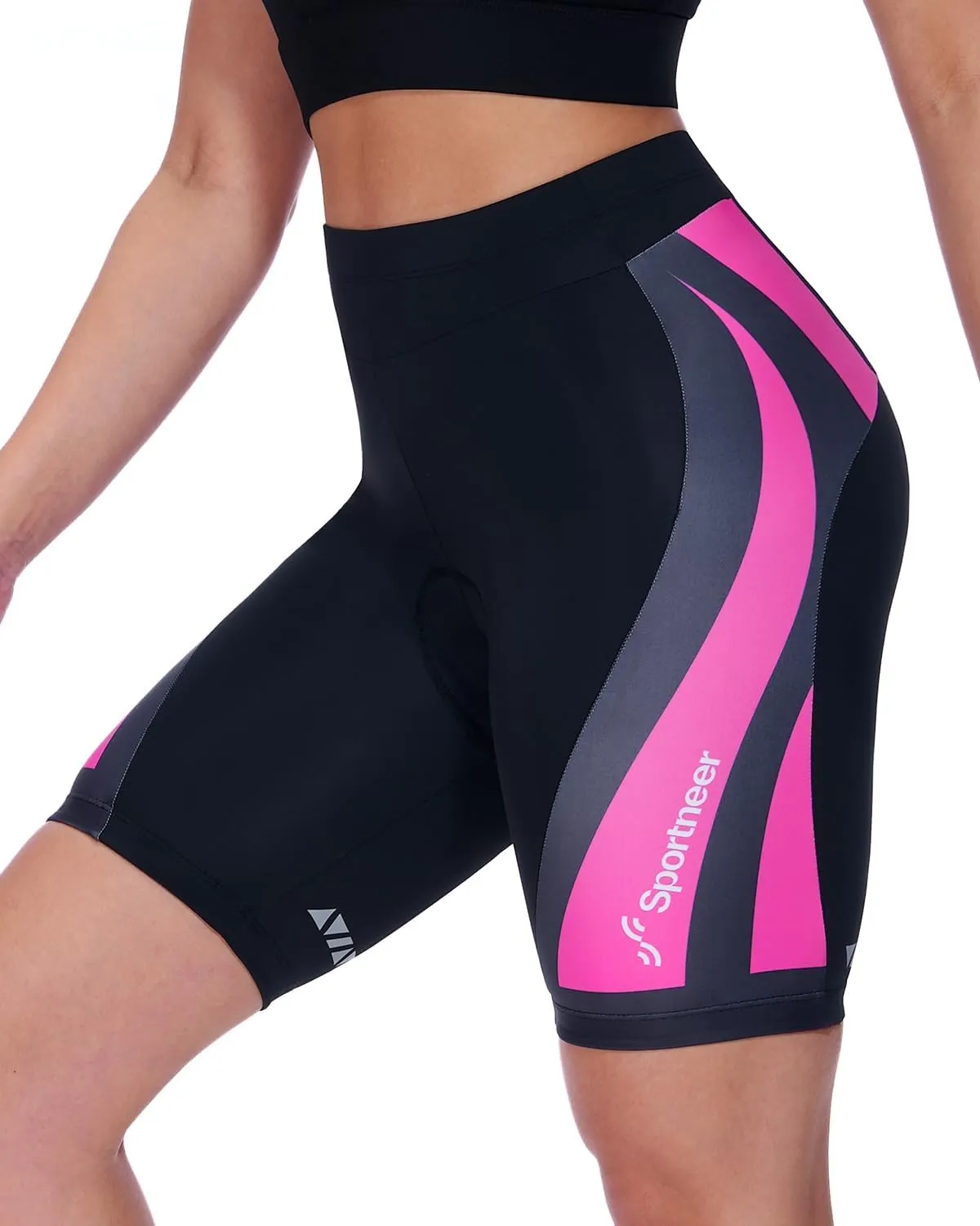 Sportneer Women Padded Bike Shorts - Bicycle Cycling Shorts for Womens Biking 4D Gel Padding for Mountain Bike and Road Bike