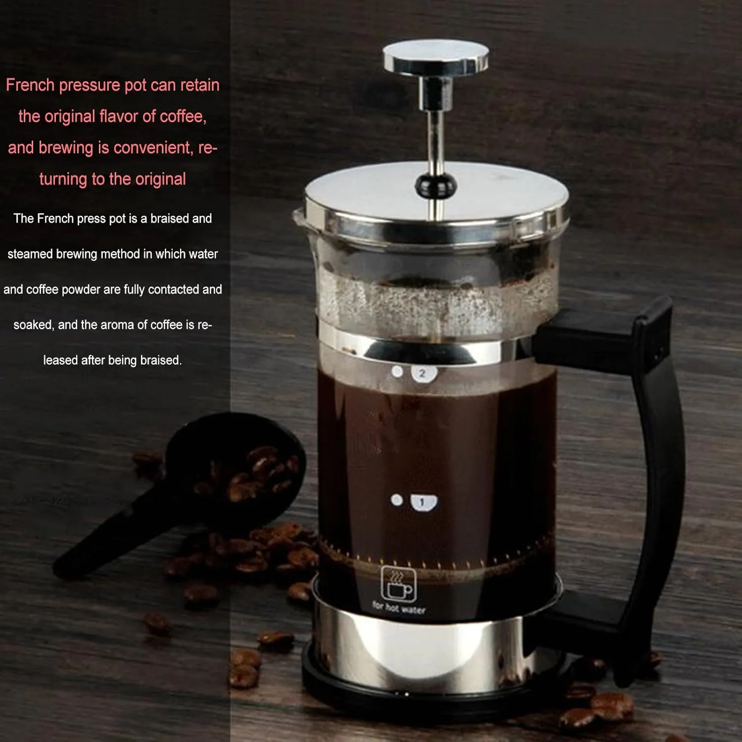 Stainless Steel Coffee Brewer - 350ml 600ml French Style brew Maker, Insulated Pot | Compact Manual Press for Kitchen, offices Table, Dorm Counter, Living Space