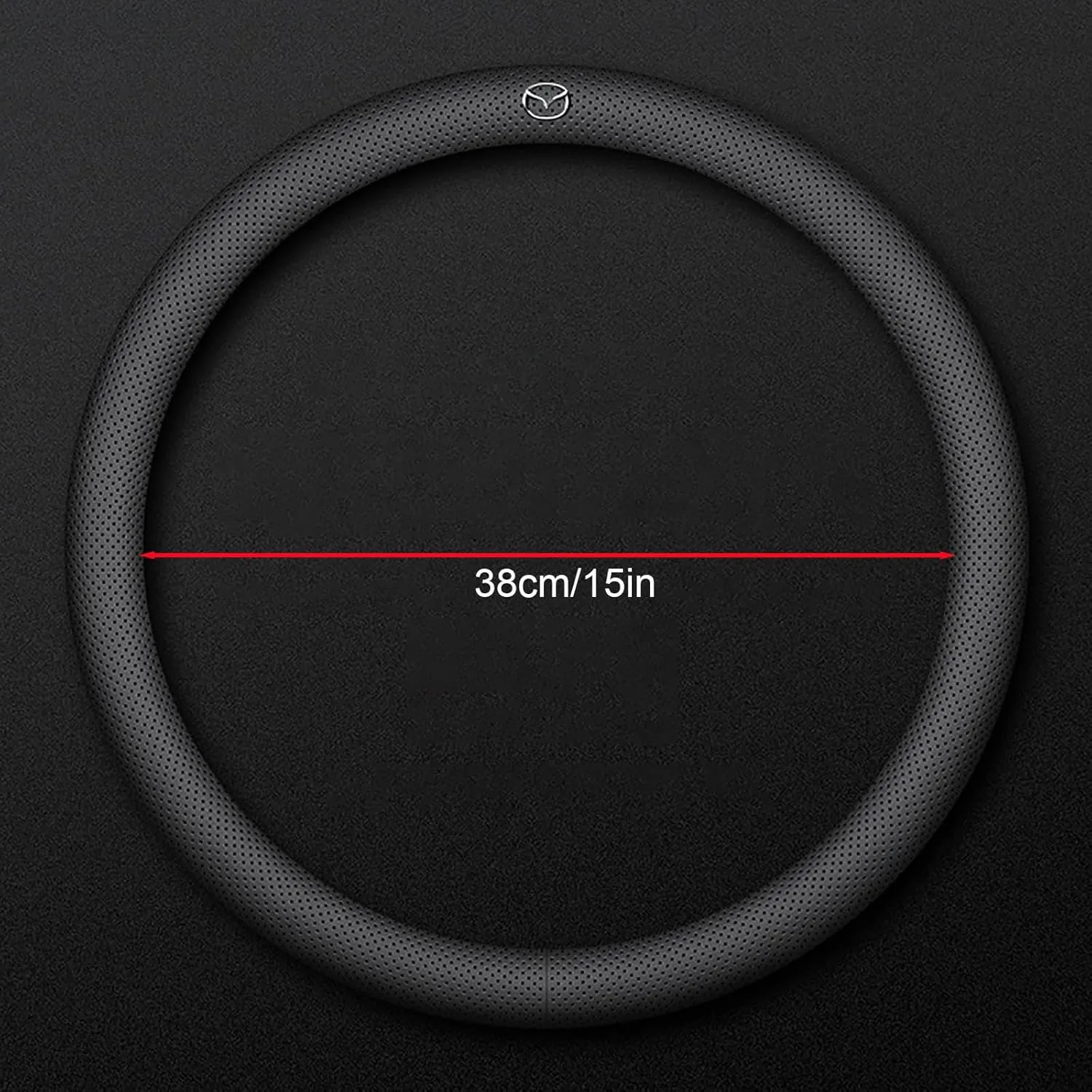 Steering Wheel Cover for Mazda Biante 2008 2009 2010 2011 2012 2013 2014 2015 2016 2017 2018, Anti-Slip Elastic Breathable Steering Wheel Cover, Stylish and Durable Protector,B-38CM