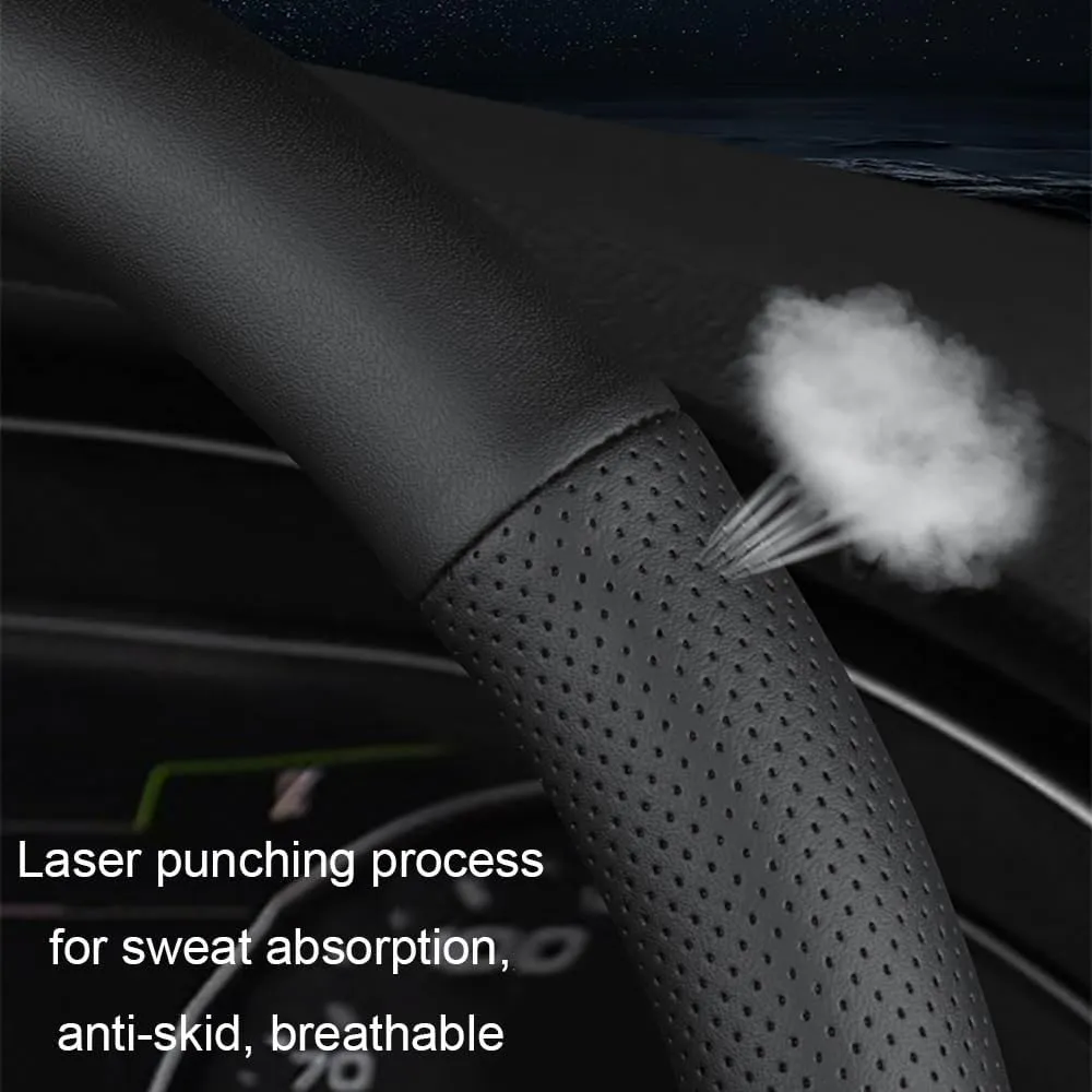 Steering Wheel Cover for Mazda Biante 2008 2009 2010 2011 2012 2013 2014 2015 2016 2017 2018, Anti-Slip Elastic Breathable Steering Wheel Cover, Stylish and Durable Protector,B-38CM