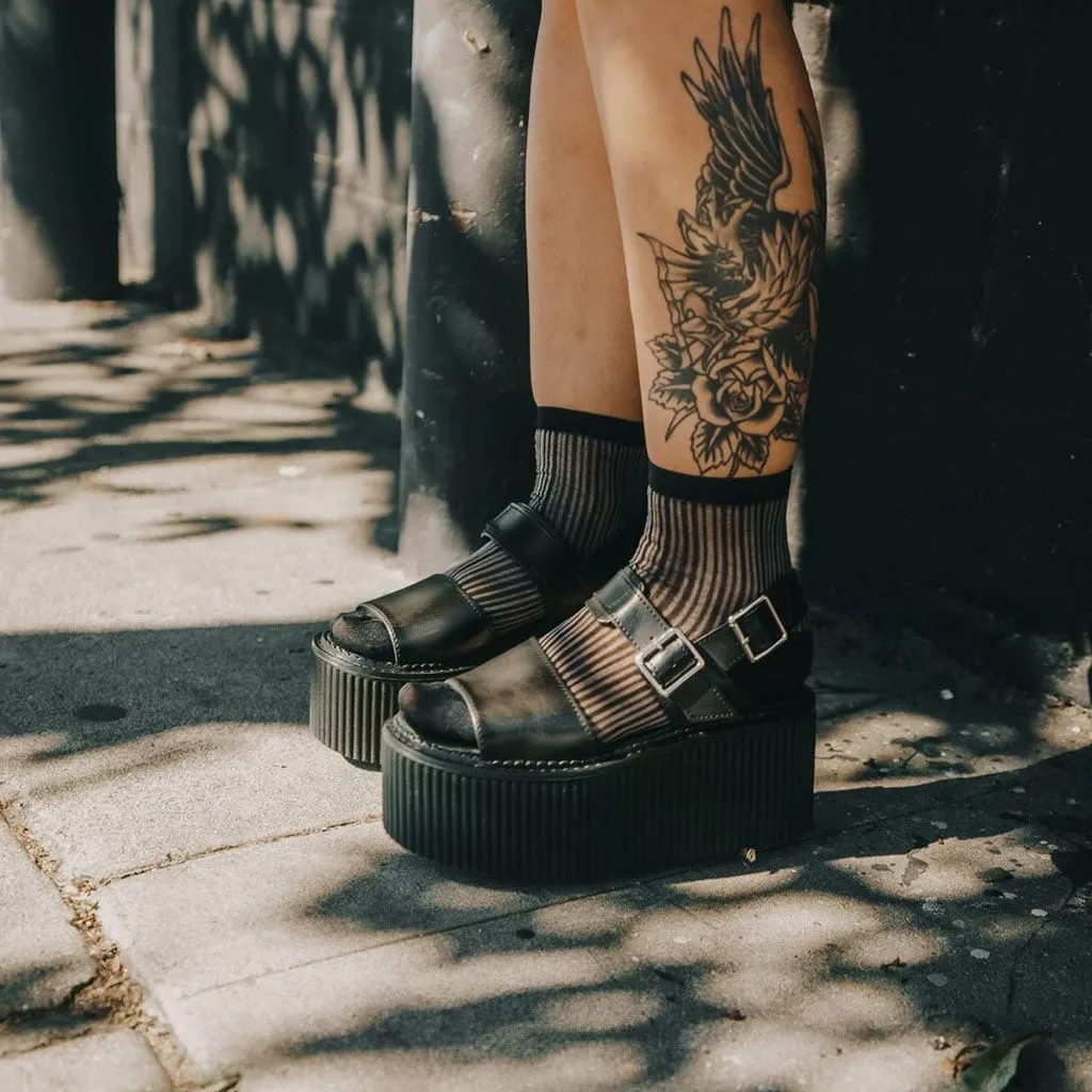 Strato Sandal Brush Off Black Vegan Leather