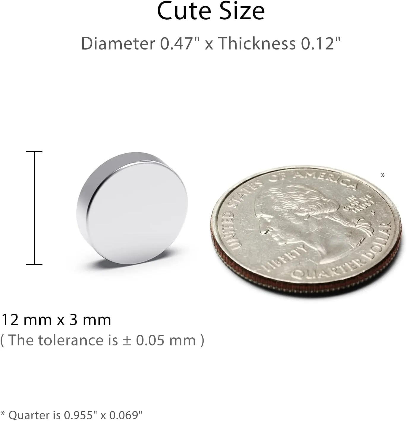 Strong Neodymium Magnets, Rare Earth Magnets for Crafts, Heavy Duty Magnets, Round Magnets, Small Magnets, 0.47 x 0.12 Inch, 50 PCS