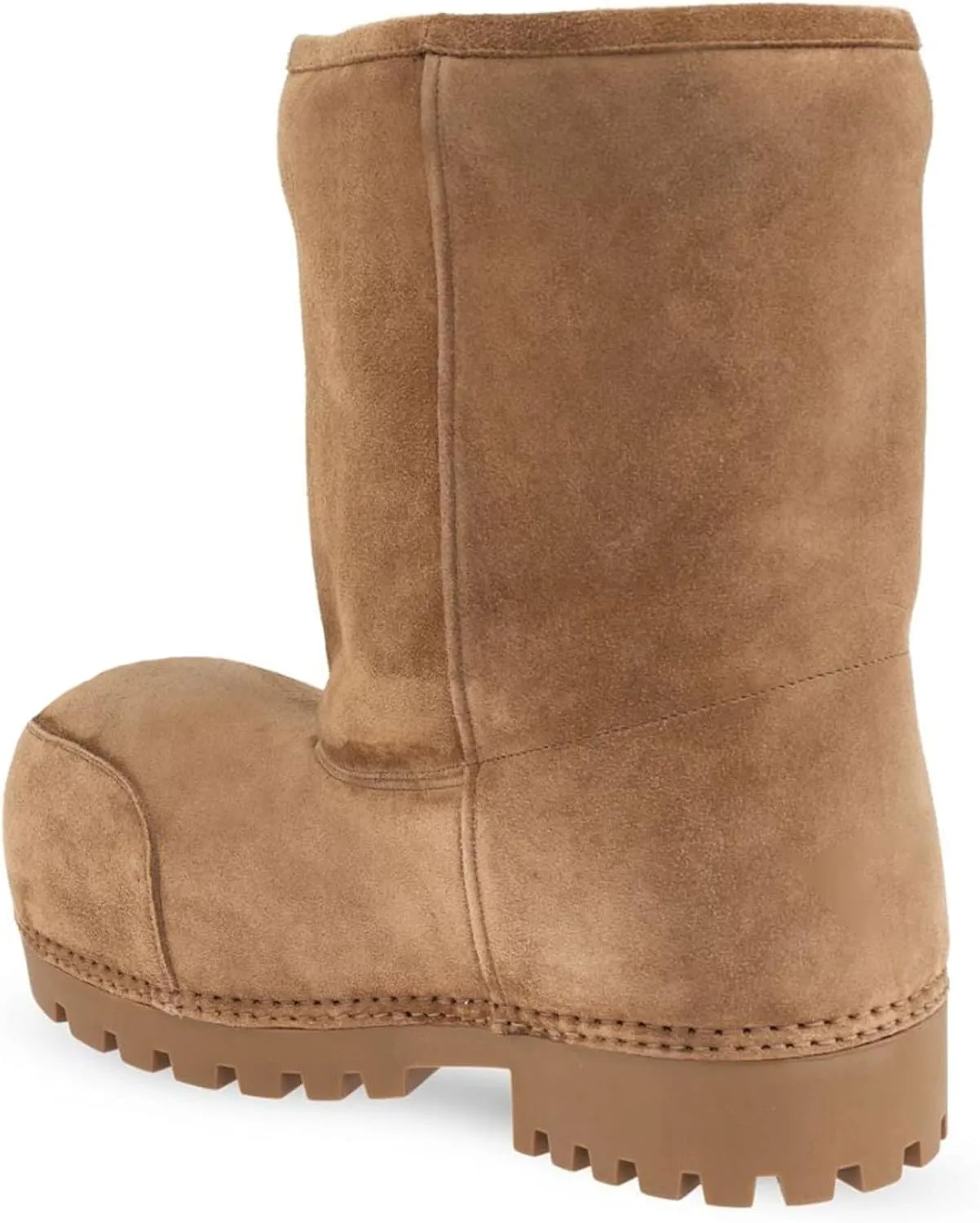 Suede Leather Platform Snow Boots For Women Fur Hippy Mid Calf Winter Boots Slip On Round Toe Comfort Warm Trending Knee High Boots