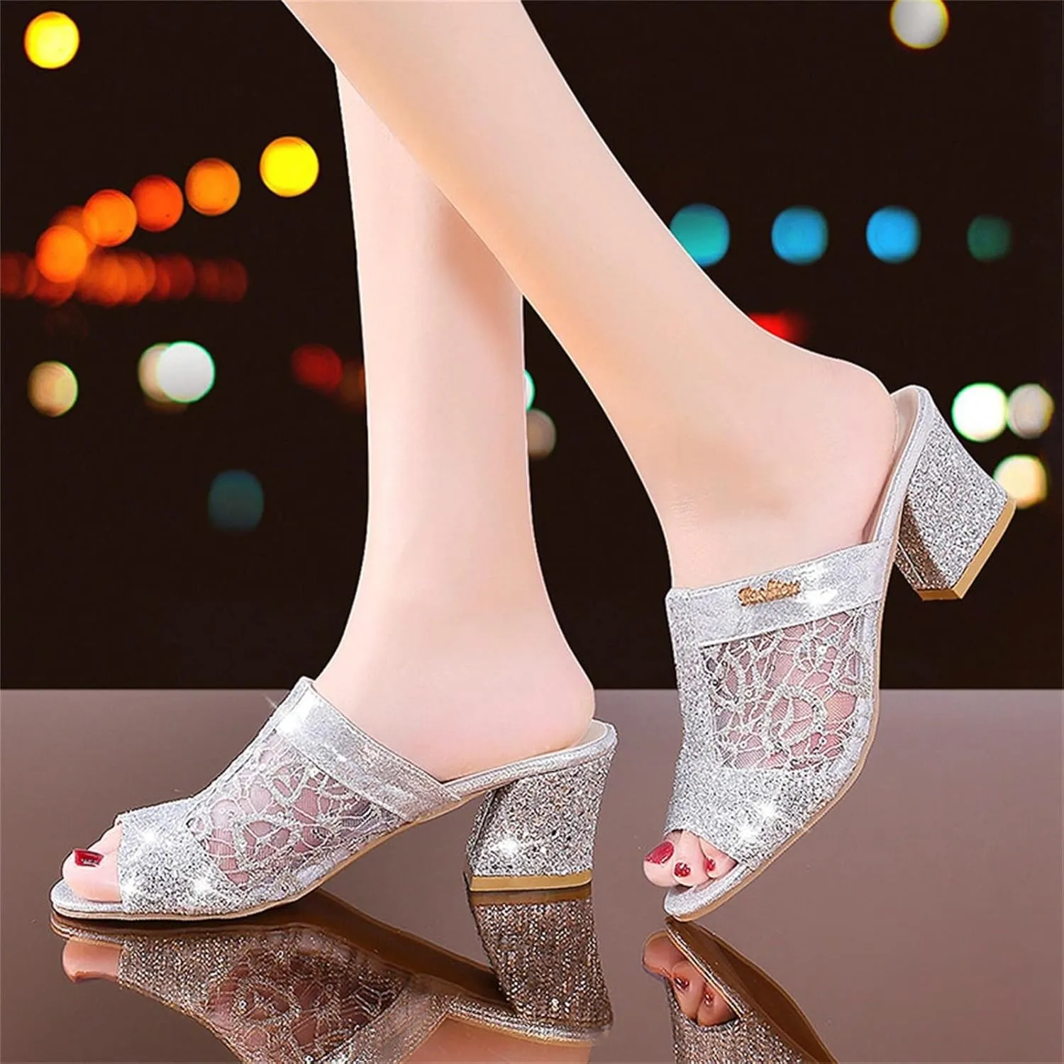Summer Sandals for Women High Heel Bohemian Stylish Rhinestone Classic Hot Summer Holiday Party Shoes