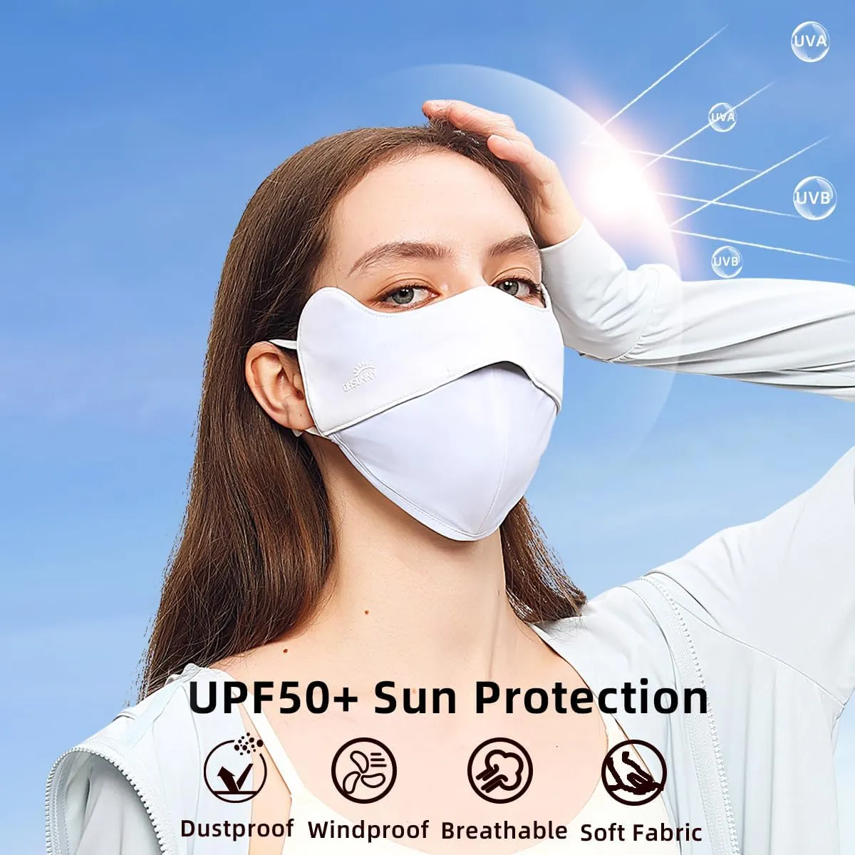 Sun Protection Face Cover UPF 50  Anti-UV Women Summer Mask Cooling Breathable Face Covering SLF5M040T