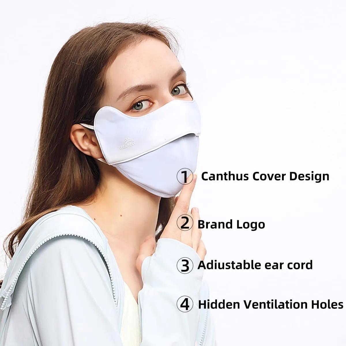 Sun Protection Face Cover UPF 50  Anti-UV Women Summer Mask Cooling Breathable Face Covering SLF5M040T