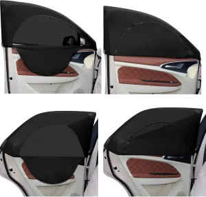Tallew 4 Pcs Car Window Screen Breathable Car Side Windows Sun Cover Window Shades Mesh Front Rear Universal Side Automotive Cover for Sun Protection Camping Privacy Blackout(23-32 in, 35-53 in)