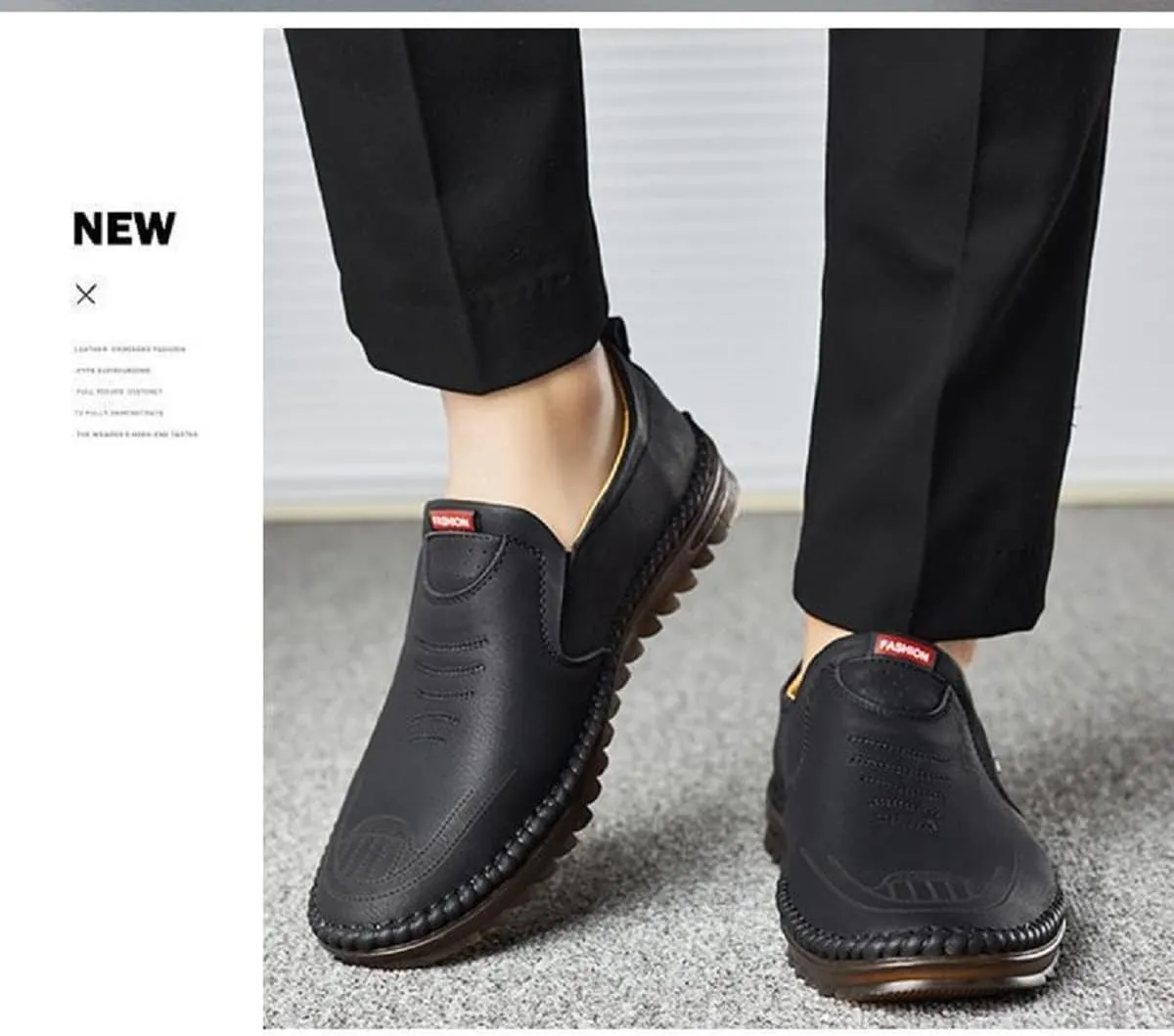 TangDao Men’s Loafers, Leather Slip On Moccasins Penny Loafers, Breathable Driving Walking Lightweight Casual Shoes
