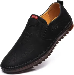 TangDao Men’s Loafers, Leather Slip On Moccasins Penny Loafers, Breathable Driving Walking Lightweight Casual Shoes