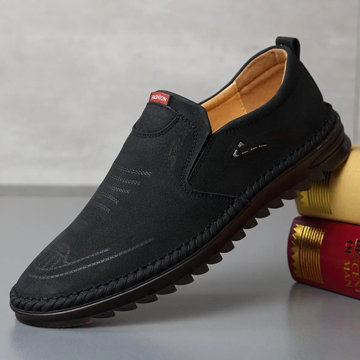TangDao Men’s Loafers, Leather Slip On Moccasins Penny Loafers, Breathable Driving Walking Lightweight Casual Shoes
