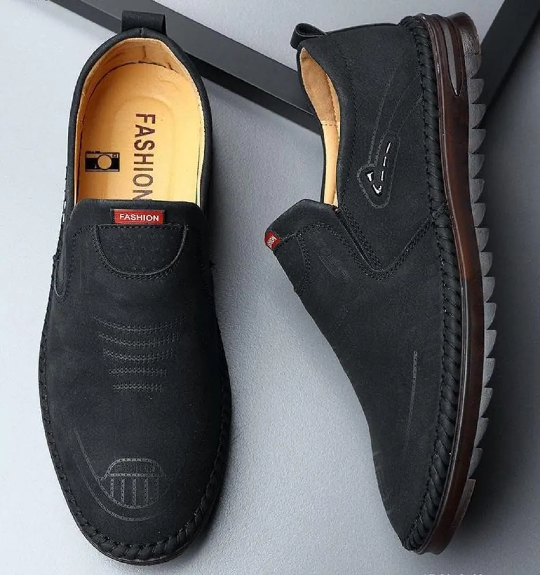 TangDao Men’s Loafers, Leather Slip On Moccasins Penny Loafers, Breathable Driving Walking Lightweight Casual Shoes