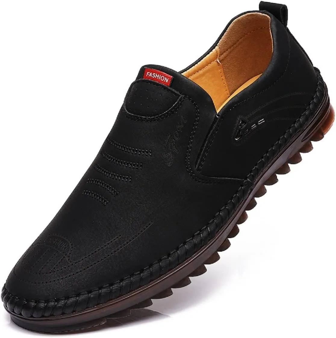 TangDao Men’s Loafers, Leather Slip On Moccasins Penny Loafers, Breathable Driving Walking Lightweight Casual Shoes