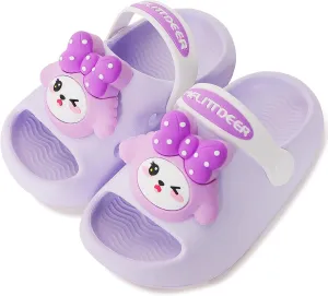 techcity Toddler Little Kids Slide Sandals Cute Summer Shower Beach Pool Slippers Thick Sole Slip On Sandals Water Shoes with Backstrap Boys Girls Clogs