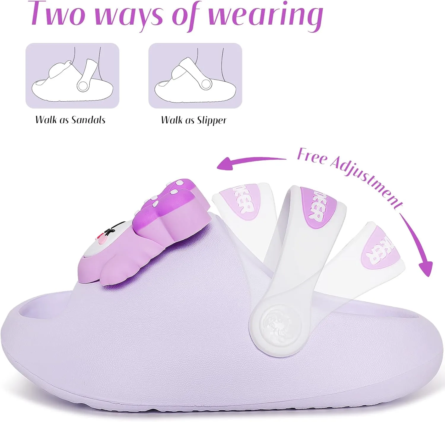 techcity Toddler Little Kids Slide Sandals Cute Summer Shower Beach Pool Slippers Thick Sole Slip On Sandals Water Shoes with Backstrap Boys Girls Clogs
