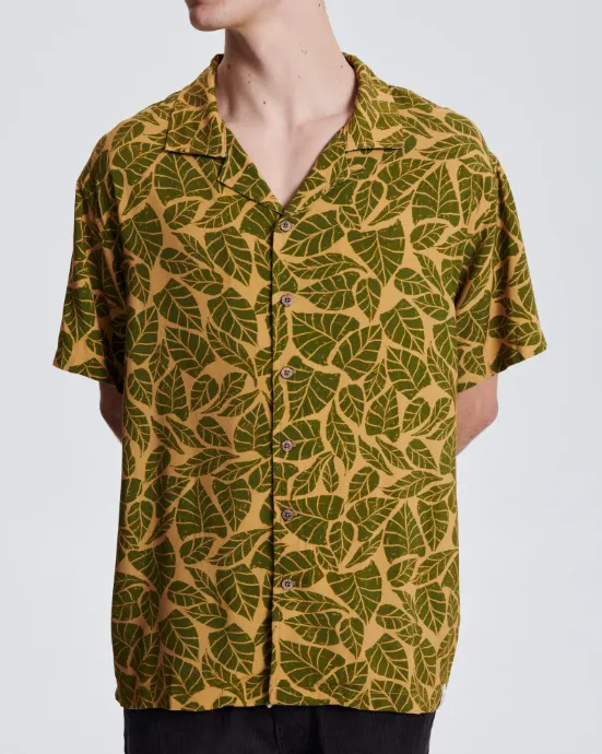 The Critical Slide Society Scrub Resort Shirt in Tan