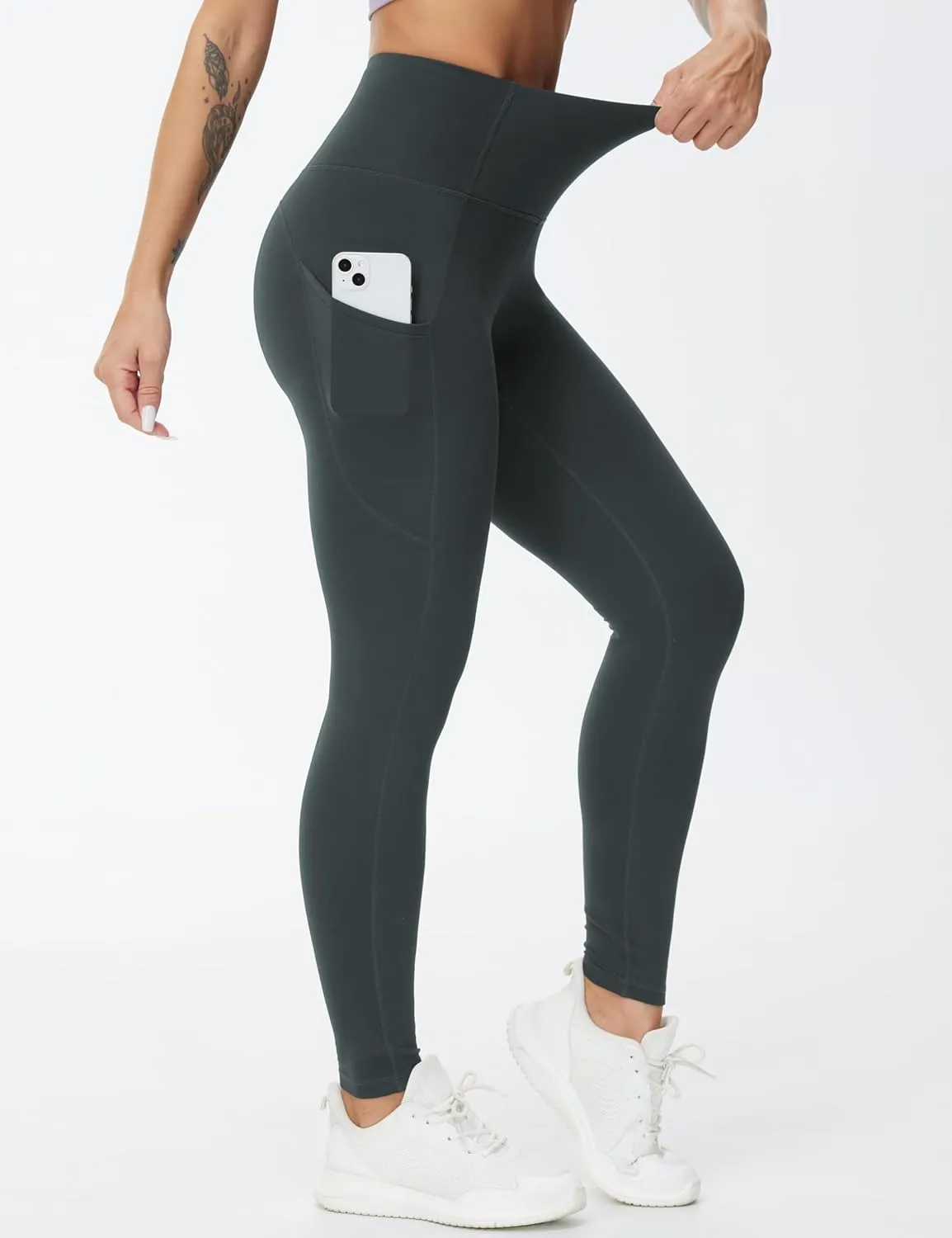 THE GYM PEOPLE Women's High Waist Yoga Pants Buttery Soft Stretchy Tummy Control Workout Athletic Leggings with Pockets