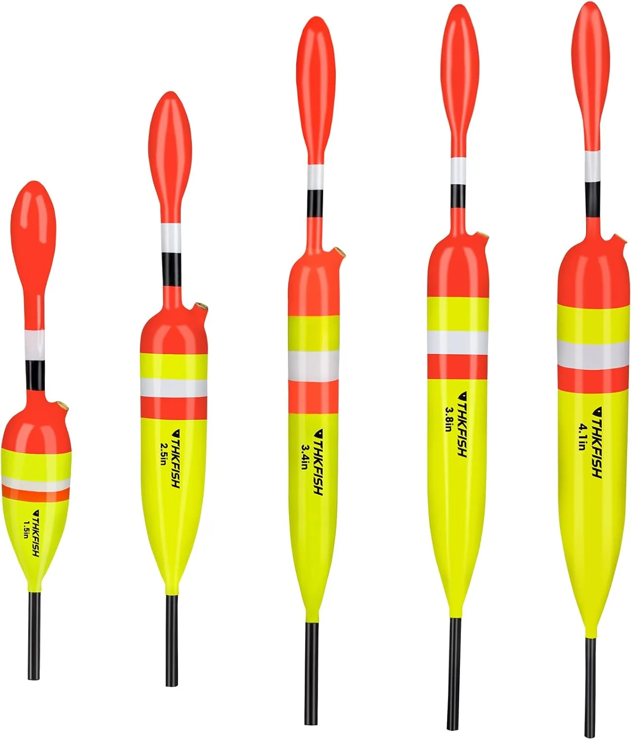 THKFISH Fishing Bobbers Fishing Floats and Bobbers Slip Bobbers for Fishing Balsa Floats Crappie Fishing Bobbers 1/6oz(3.47"X0.47"X6.73") 3/8oz(3.84"X0.6"X 7.2") 1/2oz(4.13"X0.75"X7.87")