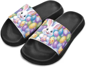 Toddler Beach Slides Open Toe Slide Sandals Soft Molded EVA Footbed Slippers Arch Support Slip On Footwear