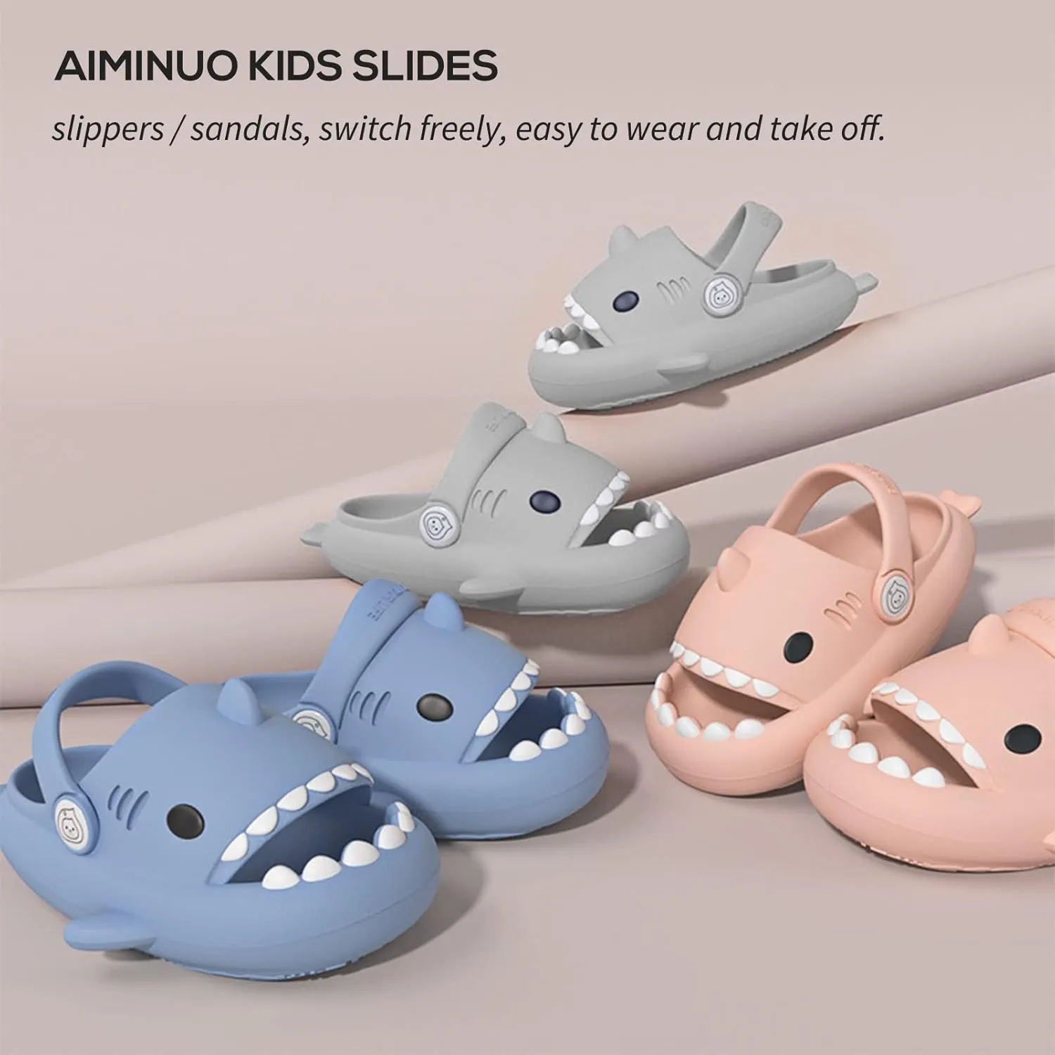 Toddler Little Kids Slides Sandals for Boys Girls Summer Slip-On Slide Slippers Sandals for Baby Kid Anti-slip Water Shoes
