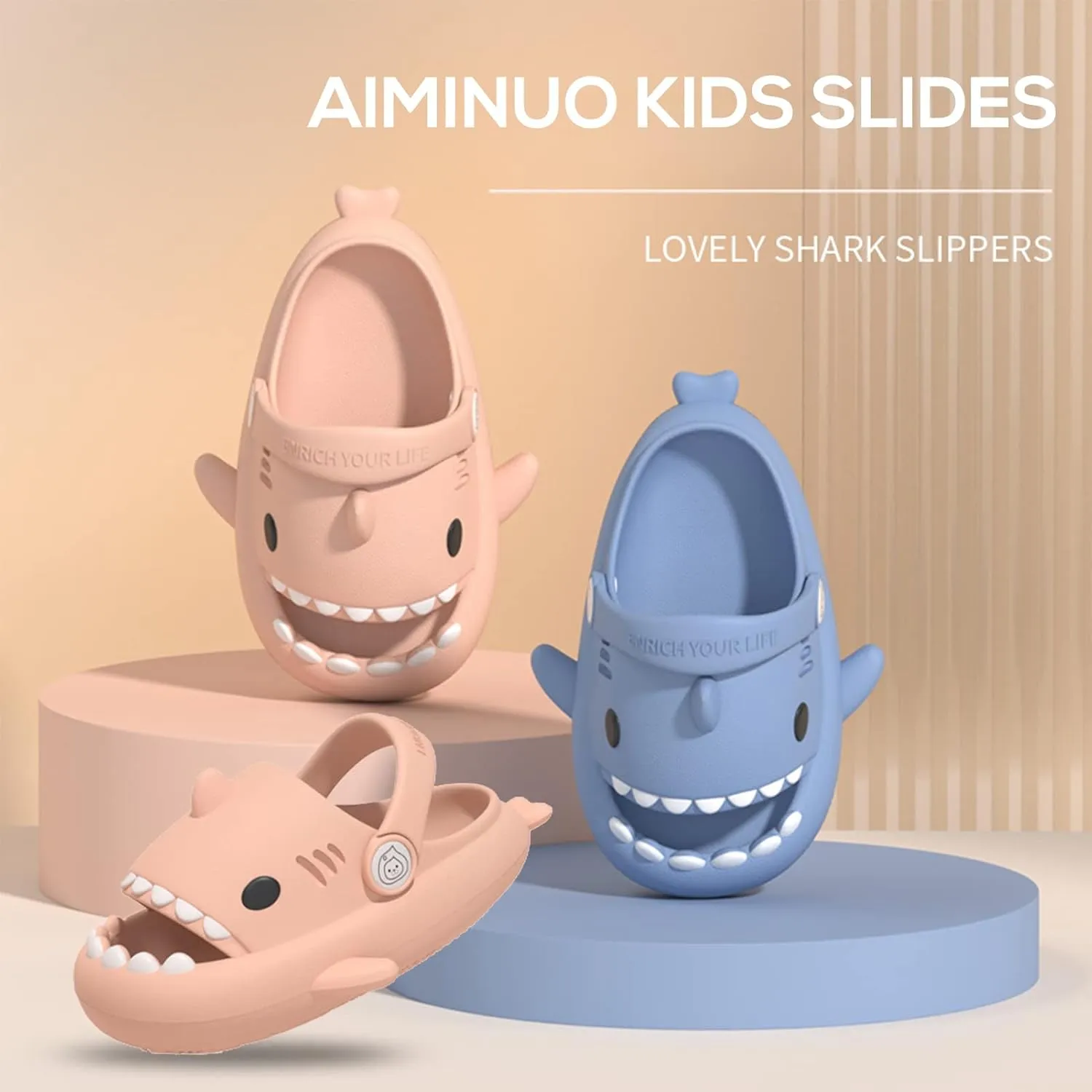 Toddler Little Kids Slides Sandals for Boys Girls Summer Slip-On Slide Slippers Sandals for Baby Kid Anti-slip Water Shoes