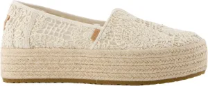 TOMS - Womens Valencia Espadrille, Color Natural Crochet Lace, Size: 5 B(M) US