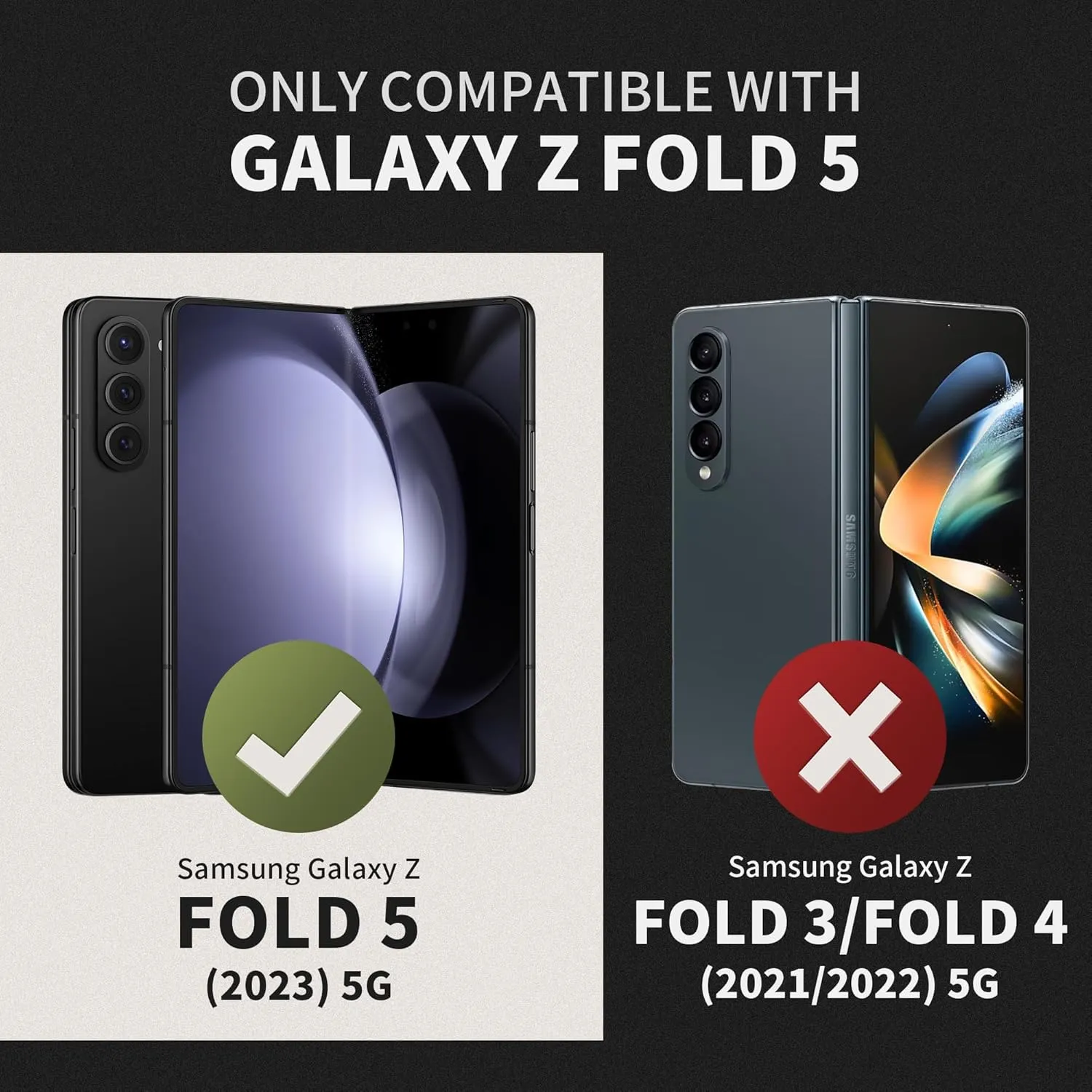 TONGATE for Z Fold 5 Case, [with Privacy Screen Protector & Slide Camera Cover] [S Pen Holder & Hinge Protection] Military Drop Phone Case for Samsung Galaxy Z Fold 5 with Stand & Belt Clip, Black