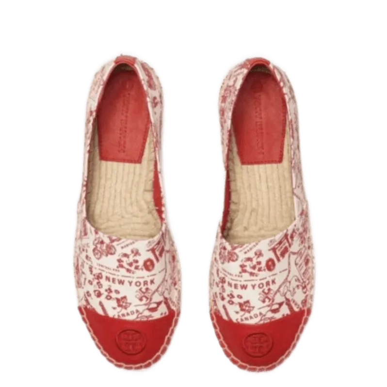 Tory Burch Red Women Espadrilles Shoes - Size 5