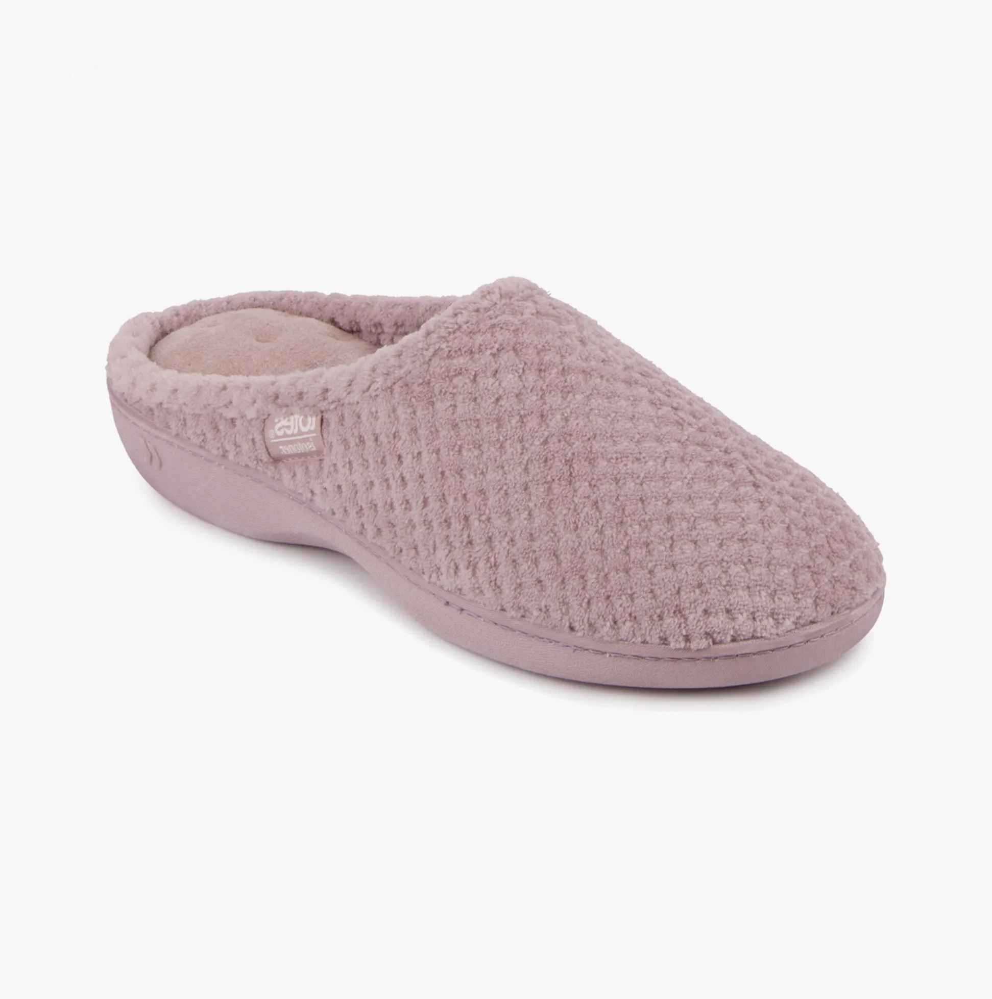 Totes Isotoner POPCORN Terry Mule Slippers Womens Dusky Pink