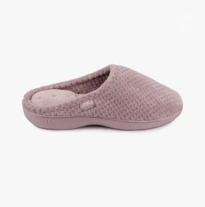 Totes Isotoner POPCORN Terry Mule Slippers Womens Dusky Pink