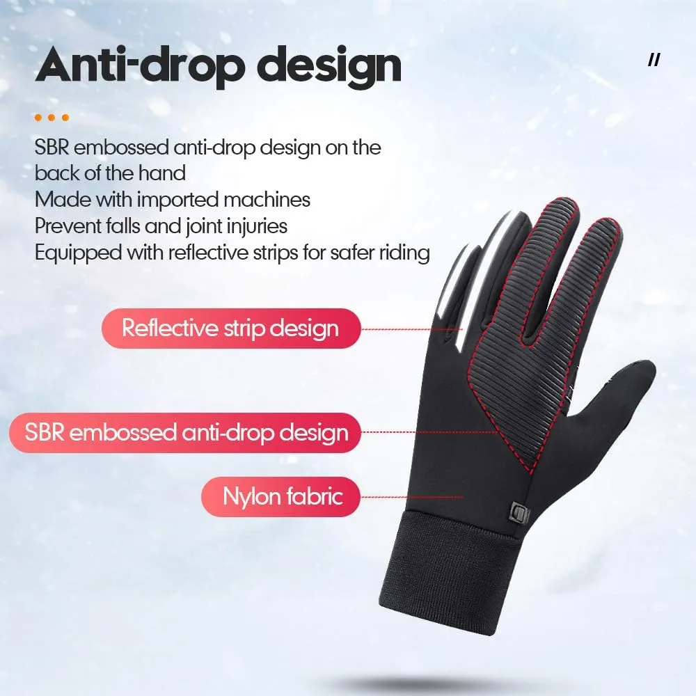 Touch Screen Running Gloves Anti-Slip Palm - Warm Thermal - Waterproof Windproof - Shock-Absorbing Reflective Outdoor Sport Gloves Cycling Gloves Warm Winter Gloves for Men Women