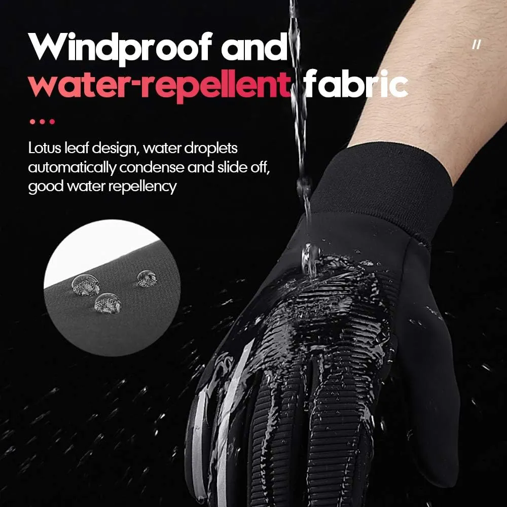 Touch Screen Running Gloves Anti-Slip Palm - Warm Thermal - Waterproof Windproof - Shock-Absorbing Reflective Outdoor Sport Gloves Cycling Gloves Warm Winter Gloves for Men Women