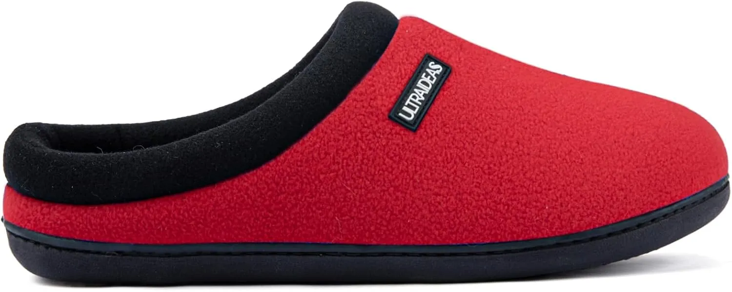 ULTRAIDEAS Women's Cozy Fleece-Lined Memory Foam Slippers with Anti-Slip Rubber Sole for Indoor/Outdoor