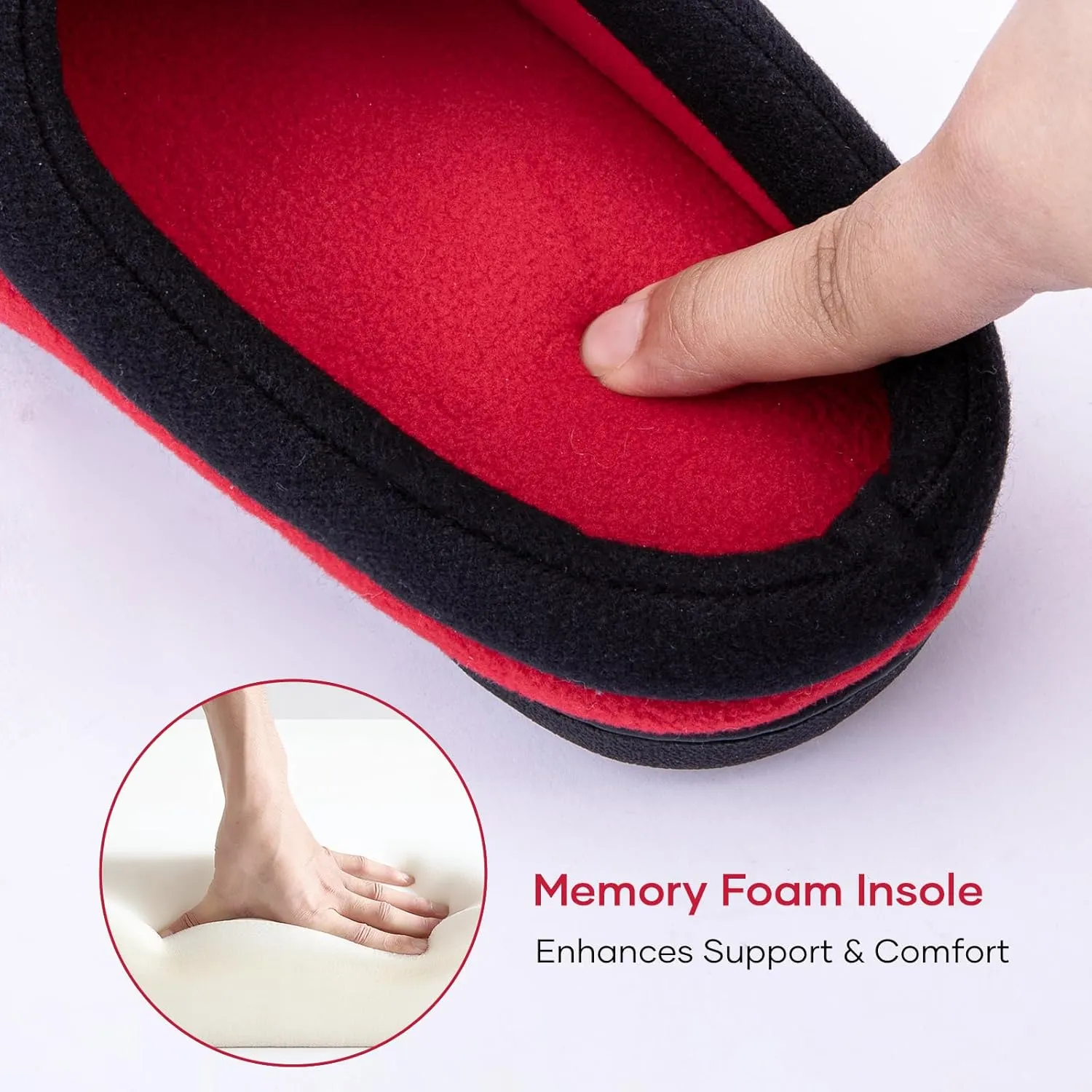 ULTRAIDEAS Women's Cozy Fleece-Lined Memory Foam Slippers with Anti-Slip Rubber Sole for Indoor/Outdoor