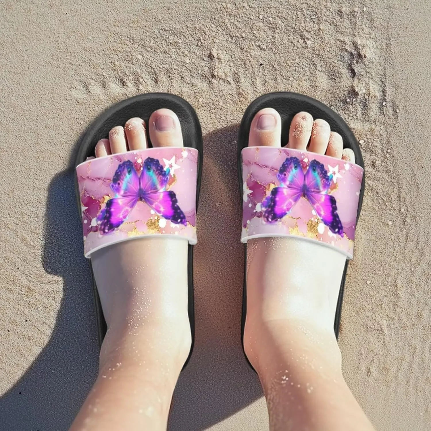 Unisex Slides for Girls Boys Comfortable Slippers Slides Non-slip Shower Shoes House Fashion Thick for Indoor & Outdoor Gifts