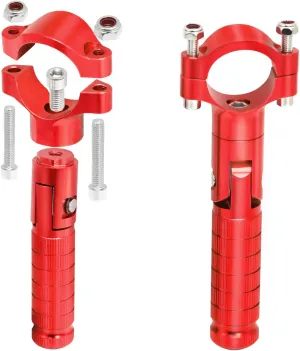 Universal Foot Pegs Non-sliding Footrest Motorcycle Bicycle Folding Foot Pegs 90 Degree Foldable Electric Motorbike Passenger Footrests Rearsets Rear Set Footpegs Foot Rest Pedals (Red)