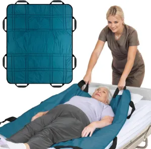 Upgrade 3-Layer Comfort Positioning Bed Pad, 48" x 40", with Reinforced Handles Washable Waterproof Transfer Board for Turning, Inconvenience Care Transfer Sheet (Ocean Teal)