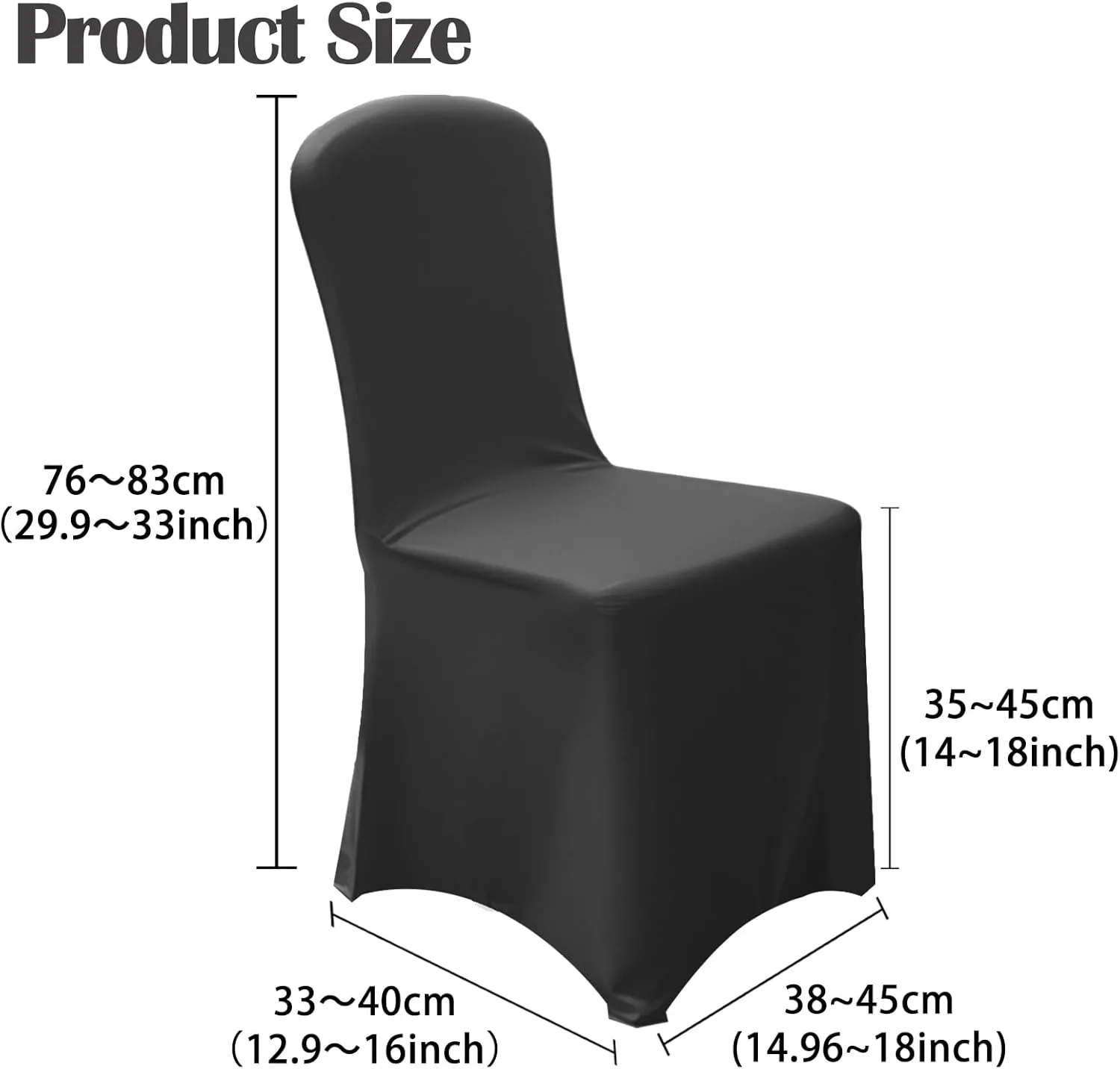 Vencede 30pcs Black Stretch Spandex Chair Cover, Chair Covers for Wedding, Universal Fitted Chair Cover Protector for Party, Banquet, Event, Hotel（Black 30PCS）