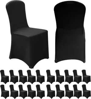 Vencede 30pcs Black Stretch Spandex Chair Cover, Chair Covers for Wedding, Universal Fitted Chair Cover Protector for Party, Banquet, Event, Hotel（Black 30PCS）