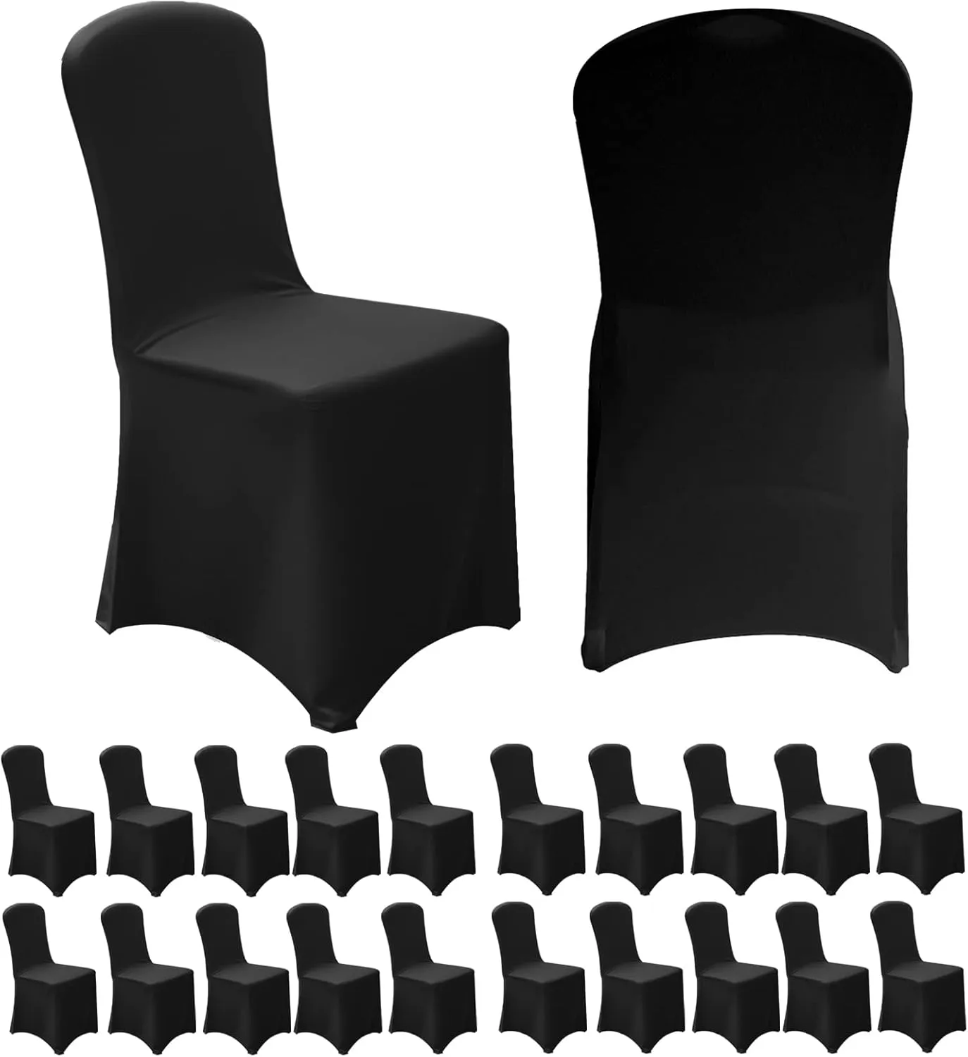 Vencede 30pcs Black Stretch Spandex Chair Cover, Chair Covers for Wedding, Universal Fitted Chair Cover Protector for Party, Banquet, Event, Hotel（Black 30PCS）