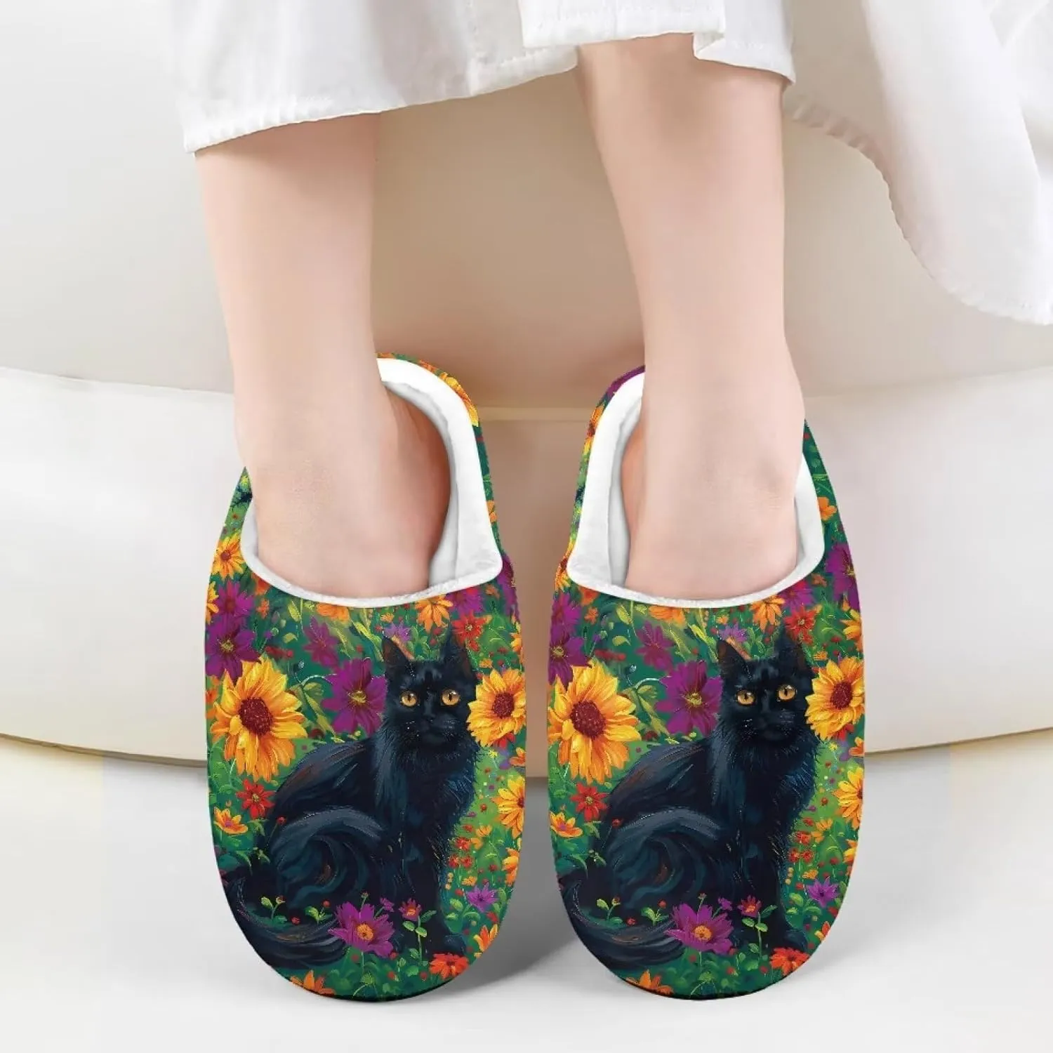 Veniyate Kids Fuzzy House Memory Foam Slippers Bedroom Shoes Cozy Indoor Slide for Boys Girls