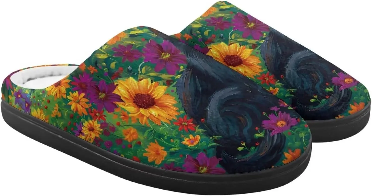 Veniyate Kids Fuzzy House Memory Foam Slippers Bedroom Shoes Cozy Indoor Slide for Boys Girls