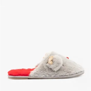 Vero Moda THEA Womens Reindeer Novelty Mule Slippers Ash