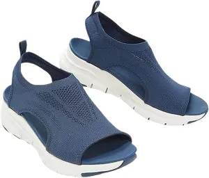 Washable Slingback Orthopedic Slide Sport Sandals, Gradation Thick Bottom Fish Mouth Beach Casual Sandals, Mesh Soft Sole Shoes for Women