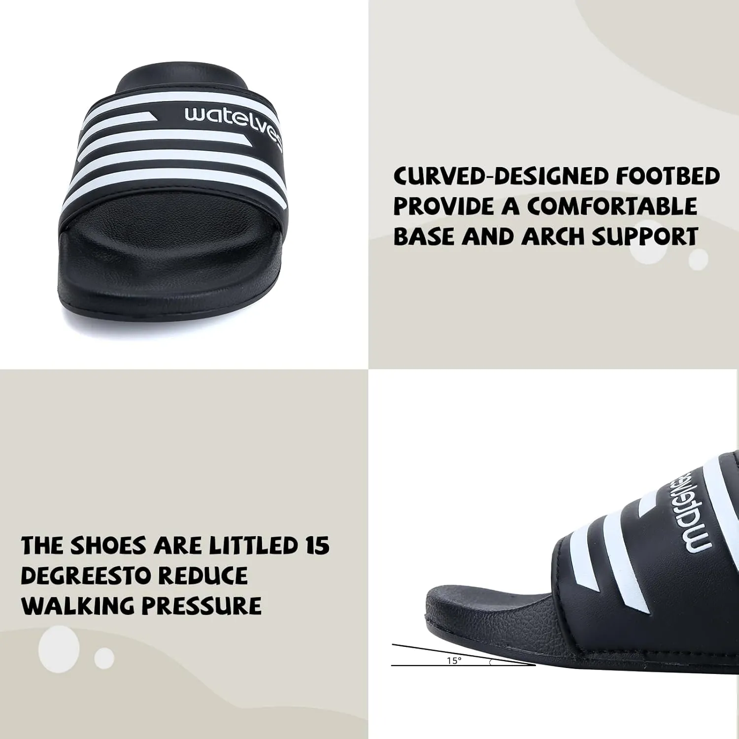 WateLves Girls & Boys Slide Sandals Kids Summer Slippers Slip On for Outdoor Beach Pool Shower (Little Kid/Big Kid)