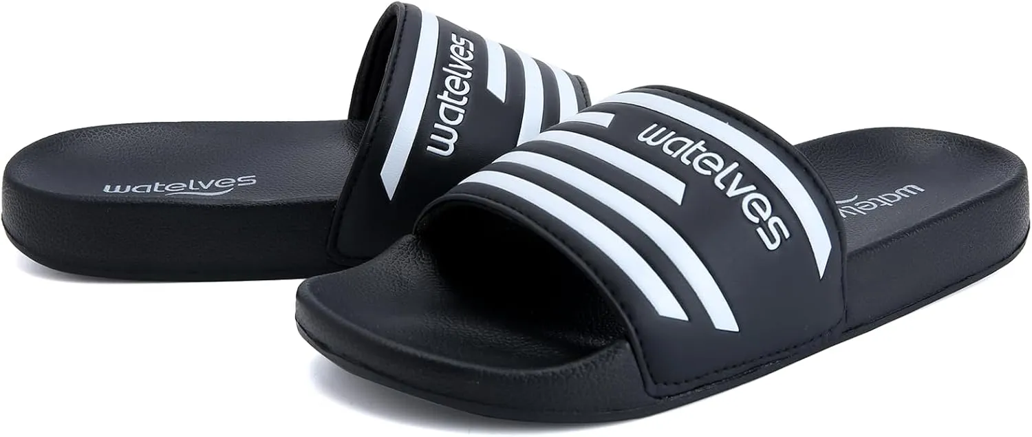 WateLves Girls & Boys Slide Sandals Kids Summer Slippers Slip On for Outdoor Beach Pool Shower (Little Kid/Big Kid)